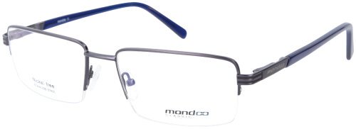 Sportliche Halbrand - Brillenfassung MONDOO 7542 C1 in Gun / Blau mit Federscharnier