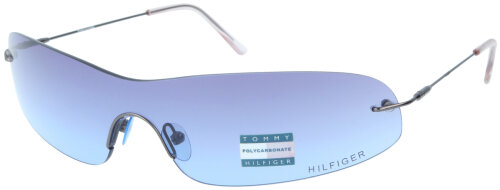 Sportliche Tommy Hilfiger Sonnenbrille THSI 26570 012 in Gun mit blauer Tönung