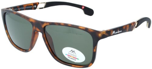Moderne Sonnenbrille Montana Eyewear SP320 - aus hochwertigem Kunststoff inkl. Stoffbeutel in Havanna