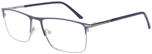 Klassische Metall - Officebrille / Arbeitsplatzbrille GERRIT in Blau-Silber mit Federscharnier in Sehstärke