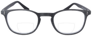 Schicke Kunststoff - Bifokalbrille CEDAR in grauer Holzoptik, mit Federscharnier und individueller Stärke