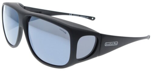 Überbrille XL von Jonathan Paul - AVIATOR -  rechteckig / Matte Black - Grau
