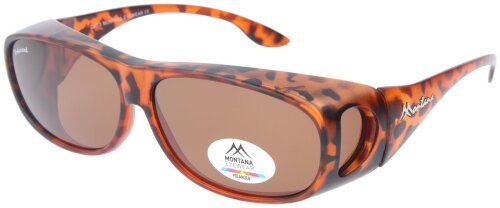 Montana polarisierende Sonnenbrille / Überbrille FO2C in Havanna Braun - braune Tönung