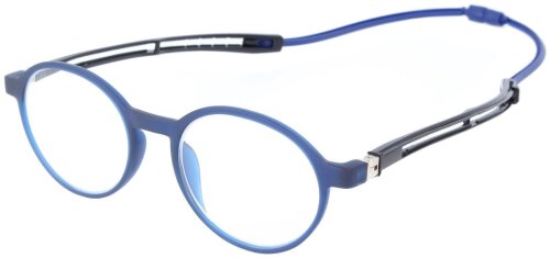 Moderne Lesebrille in Blau "Caspar" mit ausziehbaren Magnet-Bügelenden