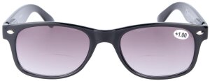 Zweistärkenbrille / Bifokalbrille / Sonnenbrille "WILLEM" mit großem Leseteil und schickem Design in Schwarz