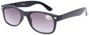 Zweistärkenbrille / Bifokalbrille / Sonnenbrille "WILLEM" mit großem Leseteil und schickem Design in Schwarz +3,00 dpt