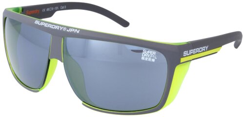 Sportliche Superdry Sonnenbrille TOKYO 108 aus Kunststoff in Grau-Grün