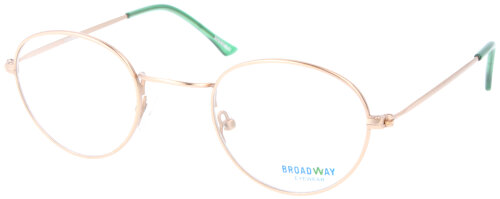 Hochwertige Metall-Einstärkenbrille BROADWAY in Gold-Grün mit individueller Stärke