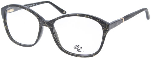 Elegante Kunststoff-Brillenfassung TAO 003 mit Federscharnier in Schwarz - Glitzer