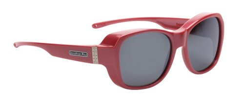 Jonathan Paul TIMELESS - Polarisierende Überbrille - L - rechteckig in Red Pearl - Grau
