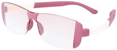 Fetzige Bifokal / Zweistärkenbrille FUTURE mit scharnierlosen Klick - Bügeln Lila-Weiß +3,00 dpt