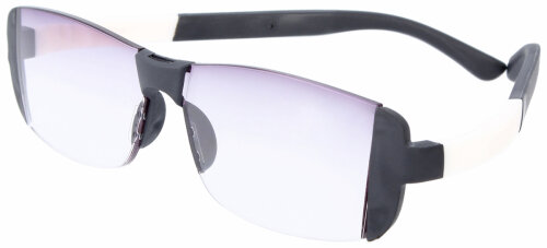 Fetzige Bifokal / Zweistärkenbrille FUTURE mit scharnierlosen Klick - Bügeln Schwarz-Weiß +3,50 dpt