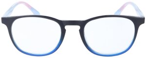 Blaue Fertiglesebrille MIAMI aus Kunststoff im stylischen Sommer-Look + 2,50 dpt