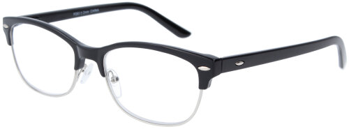 Schwarze Fertiglesebrille BROWLINE aus Kunststoff mit hochwertigem Federscharnier