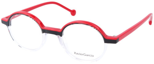 Auffällige Kunststoff - Brillenfassung von XavierGarcia FABIO C-1 in Streifen - Rot