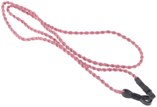Spiralförmiges CROAKIES Stoff - Brillenband / -kordel mit Silikonenden in Altrosa