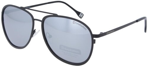 Stylische Metall - Sonnenbrille HS 398041 C5 in Schwarz mit verspiegelten Gläsern