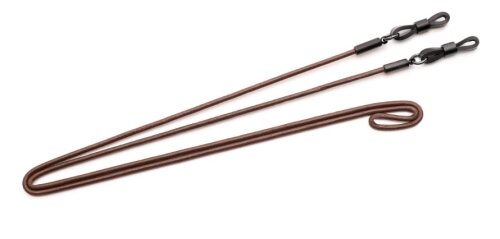 Hochwertiges CROAKIES SPEC CORD ROUND Leder - Brillenband mit Spec End in Dunkelbraun