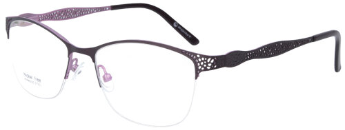 Elegante Damen Halbrand - Brillenfassung POINT 2222 C3 aus Metall in Violett / Lila