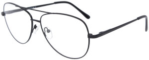 Metall - Pilotenbrille / Bifokalbrille / Zweistärkenbrille BIG PILOT in Schwarz im zeitlosen Design, Federscharnier und mit individueller Stärke
