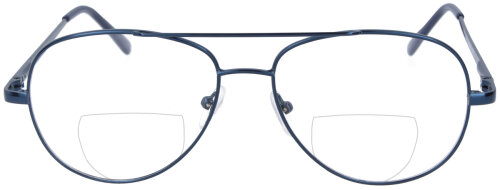 Klassische Zweistärkenbrille / Bifokalbrille PILOT MK2 in Blau mit Piloten - Form, Doppelsteg, Federscharnier und individueller Stärke