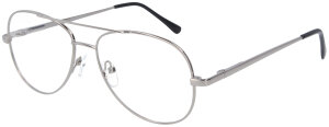 Klassische Zweistärkenbrille / Bifokalbrille PILOT MK2 in Silber mit Piloten - Form, Doppelsteg, Federscharnier und individueller Stärke