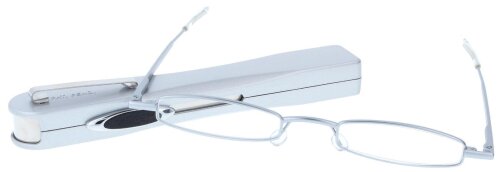 Schicke i-Mag MINI Lesehilfe in Silber inklusive Hartschalenetui