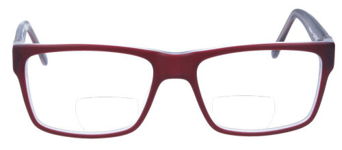 Bifokalbrille KUNO in Bordeaux aus Acetat mit Federscharnier und individueller Stärke und Addition