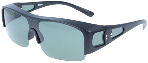 Sportliche Überbrille in Schwarz mit Sonnenschutz und Polarisation inkl. Sportetui