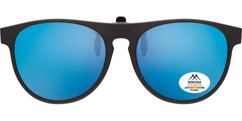 Polarisierender Sonnenschutz - Vorhänger / Clip on - groß, oval - in Schwarz