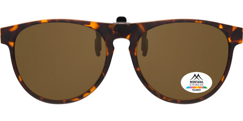 Polarisierender Sonnenschutz Vorhänger / Clip on - groß, oval - in Schwarz / Braun