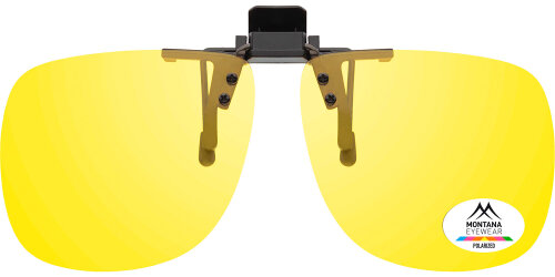 Sonnenschutzvorhänger / Sonnenclip - schwenkbar mit Polarisation - Groß - Gelb
