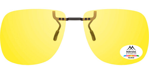 Sonnenschutzvorhänger / Sonnenclip zum Klemmen mit Polarisation - Groß - in Gelb