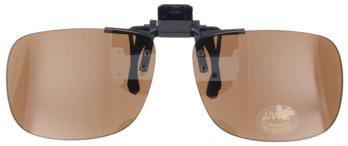 Sonnenschutzvorhänger / Sonnenclip UV-400 mit Clip on zum Klappen in Braun