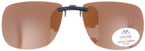 Sonnenschutzvorhänger / Sonnenclip C12B mit Polarisation für Metallfassungen in Braun