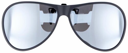 Polarisierender Sonnenschutz-Vorhänger in Schwarz mit silberner Verspiegelung