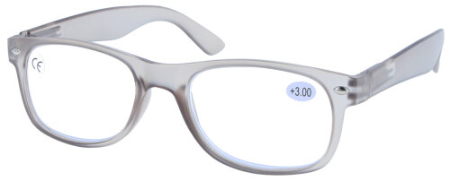 Klassische Kunststoff - Lesebrille / Lesehilfe JEFF mit Federscharnier in Grau