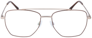 Moderne Metall - Brille JEFF in Gold mit Doppelsteg, eckiger Form und individueller Verglasung als Einstärkenbrille