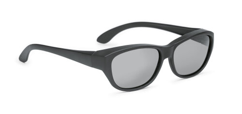 Polarisierende Kunststoff - Überbrille | oval, klassisch | in Schwarz