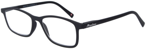 Schwarze Lesebrille MR51 - extra flach aus flexiblem Kunststoff mit Federscharnier