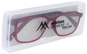 Rote Lesebrille MR51B - extra flach aus flexiblem Kunststoff mit Federscharnier