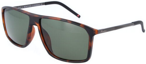 Stylische Montana Eyewear Sonnenbrille MP9A in Havanna - Grün mit polarisierenden Gläsern