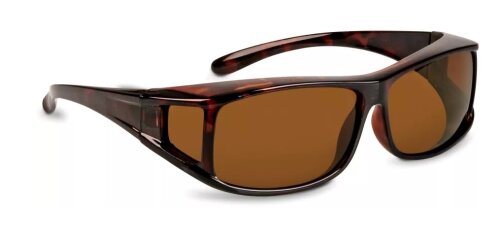 Kunststoff - Überbrille small , polarisiert - rechteckig , Größe S - in Havanna