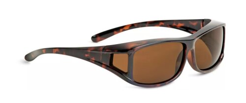 XXL - Kunststoff - Überbrille , polarisiert - rechteckig - in Havanna