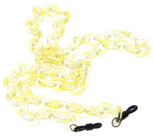 Fröhliche Brillenkette KC10 mit Gummischlaufe und Stopper im leuchtenden Gelb