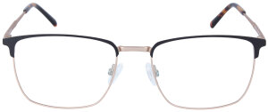 Schwarz-goldene Brille TIMO aus hochwertigem Metall - optional mit individueller Verglasung