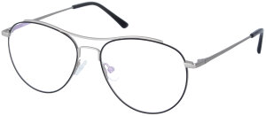 Schwarz-silberne Brille ELSA mit Doppelsteg - optional...