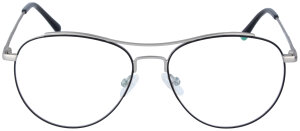 Schwarz-silberne Brille ELSA mit Doppelsteg - optional mit individueller Verglasung
