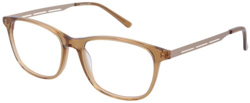 Transparent-Braune Kunststoff-Brille ULRIKE mit Metall-Bügeln - optional mit individueller Verglasung