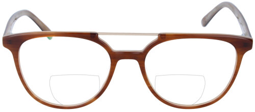 Stylische Bifokalbrille ASLAN in Braun mit Federscharnier und individueller Stärke
